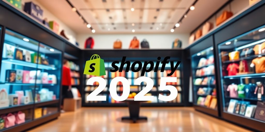 Shopify store interior with appealing product displays.