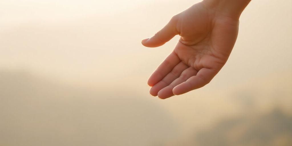 Two hands reaching out in a moment of connection.