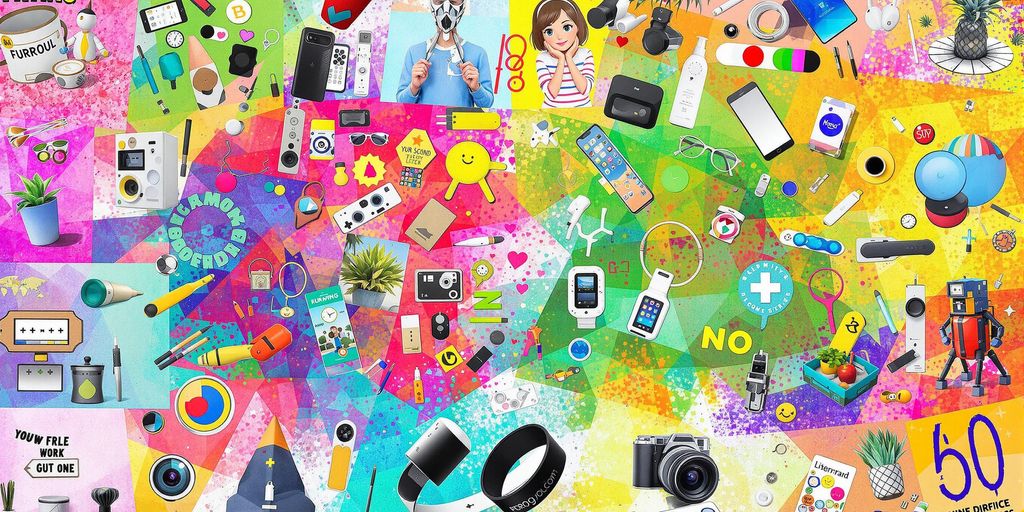 Collage of diverse niche business items for 2025.