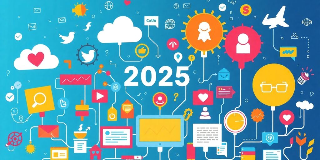 Diverse online marketing tools and techniques in a digital landscape.