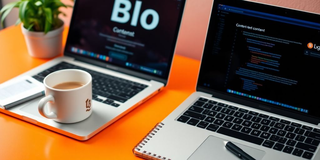 A laptop and coffee cup on a workspace.