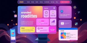 Modern web design with vibrant colors and user-friendly interface.