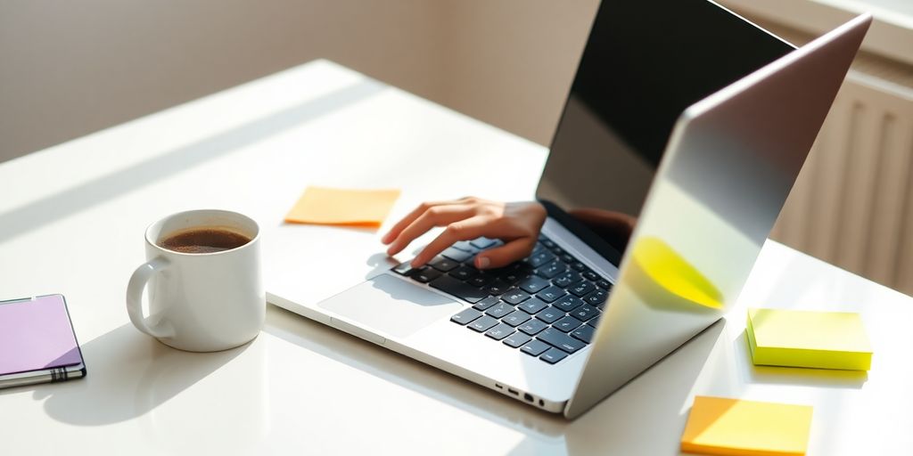 Laptop, coffee, brainstorm, strategy, social media